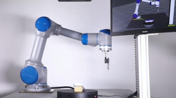 新松协作机器人+3D视觉 鞋底模拟涂胶