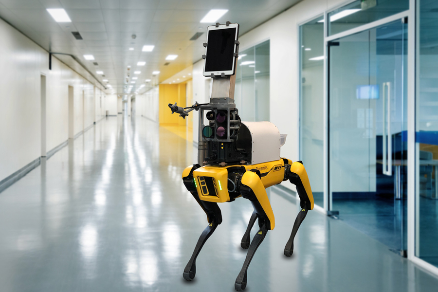疫情期间波士顿动力Spot机器人的新工作——无需接触即可为患者作检查