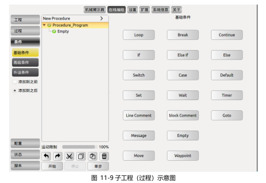 遨博机器人报错代码：子工程 （过程）和调用子工程命令Procedure