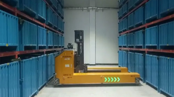 OMV智能前移叉车物料搬运自动出入库项目视频_汇聚