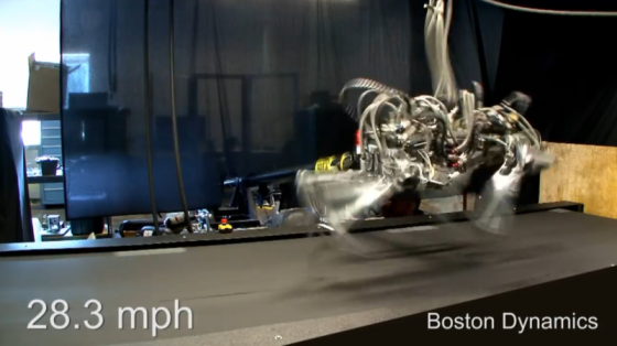 波士顿动力系列：Cheetah机器人速度跑过世界冠军博尔特